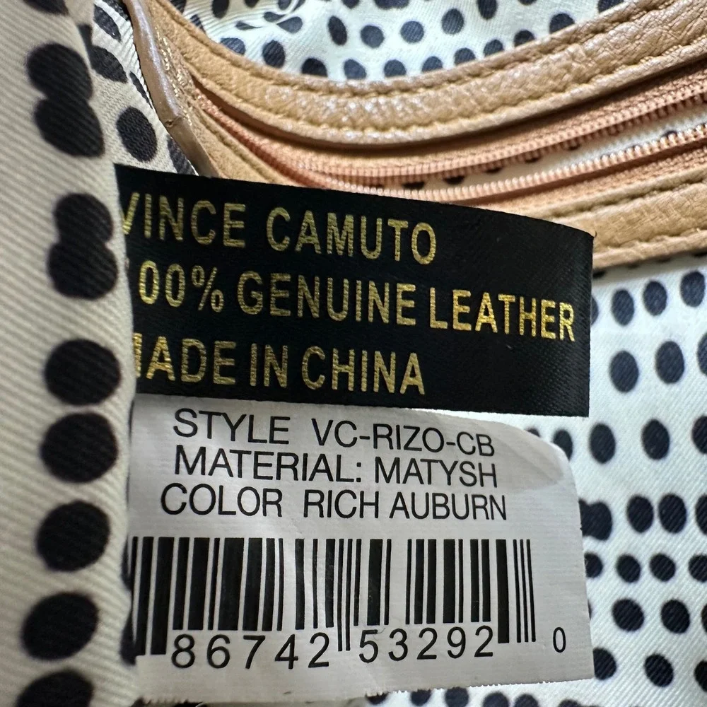 Vince Camuto Crossbody Bag Women Small Tan Leather Classic Minimalist Boho